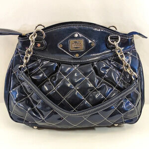 Maxx  New York Quilted Leather Blue Satchel